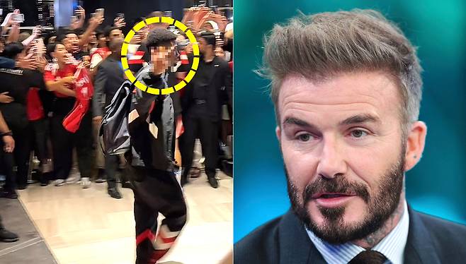 데이비드 베컴(오른쪽)이 맨체스터 유나이티드의 아시아 투어 중 구설수를 일으킨 선수단을 비판했다. 사진 SNS 캡처, AP=연합뉴스