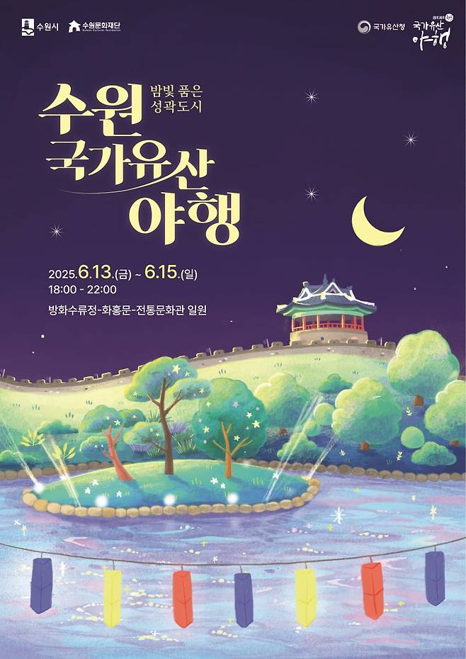 수원특례시가 ‘밤빛 품은 성곽도시, 2025 수원 국가유산 야행(夜行)’을 오는 13일부터 15일 용연과 수원천, 행궁동과 연무동 일원에서 연다고 2일 밝혔다.

수원 국가유산 야행은 세계문화유산인 수원화성과 주변 문화시설을 거닐며 밤에 즐기는 축제다. 수원시가 주최하고, 수원문화재단 주관해 국가유산청 후원으로 진행된다.

‘8야(夜)’를 주제로 한 올해 야행은 오는 13일 저녁 용연 행사장에서 열리는 점등식으로 시작해 야간 전시, 공연 체험 등 문화유산을 활용한 다채로운 프로그램으로 진행된다.

8야(夜)는 야경(夜景·밤에 비춰보는 문화유산), 야로(夜路·밤에 걷는 거리), 야사(夜史·밤에 듣는 역사 이야기), 야화(夜畵·밤에 보는 그림), 야설(夜說·밤에 감상하는 공연), 야시(夜市·지역 상권 연계 시장 운영), 야식(夜食·밤에 즐기는 음식), 야숙(夜宿·수원에서의 하룻밤)이다.

야경은 문화 유산·시설을 야간에 개방하는 것이다. 화성행궁, 수원시립미술관, 수원화성박물관, 수원무형유산전수회관, 화홍사랑채 등을 연장 운영한다.

또 야로는 수원화성 밤마실 프로그램으로 구성된다. 환경보호 플로깅(걸으며 쓰레기 줍기) 프로그램인 ‘쓰담쓰담 수원화성’, 수원화성 야경을 감상하며 해설사의 이야기를 듣는 ‘사뿐사뿐 수원화성’ 등이 있다.

이와 함께 야사는 행궁동 주민들이 마을 역사 이야기를 극 형태로 보여주는 공연 ‘역사 이야기, 수원 풍각쟁이’, 이동형 거리극 ‘출동! 장용영’, 용연 일원에서 진행되는 밤빛 문화관광해설사 투어 등으로 이뤄진다.

 
아울러 야화는 다채로운 전시·체험 프로그램으로 구성된다. ▲밤빛 품은 수원천 ▲찰칵찰칵 찍사 ▲수원, 과거로 전화를 걸다 ▲불빛을 수놓은 용연 ▲수원화성 등불 잇기 등이 있다.

야설은 승무·살풀이춤 등 무형유산 전통 공연, 방화수류정을 배경으로 용연 중도에서 열리는 음악회(밤빛용연, 소리꽃이 피다), 북동포루에서 대학 동아리·지역예술인이 펼치는 야간 버스킹 공연(밤빛이 부르는 노래), 수원시립예술단 공연(밤빛 야행 즐겨, 봄) 등 공연으로 이뤄진다.

 

야시는 용연에서 열리는 ‘사통팔달 밤빛 장터’, 지역 예술인 특화 체험마켓 ‘예술 장돌뱅이’, 지역 상인회 연계 체험·판매 프로그램 ‘밤빛마켓 밤빛공방’ 등으로 진행된다.

 

야식은 지역 상권, 민간 단체와 연계해 야행 특화 먹거리를 체험하는 것이다. 수원전통문화관에서 수라상, 궁중다과를 시식하는 ‘밤빛 담은 궁중 다과’, 임금의 주안상을 배우며 술을 빚고 안주를 만들어보는 ‘성하 야식’, 조선시대 디저트 체험 달달달 등을 운영한다. 지역 카페·식당은 오후 10시까지 문을 연다.

 

이밖에 야숙은 수원사에서 다도, 명상, 발우공양 등을 체험하고, 국가유산을 산책하는 체험 프로그램 ‘도심 속 템플스테이’다.

 

수원 국가유산 야행 홈페이지에서 상세한 프로그램 내용을 확인할 수 있다.

수원시 관계자는 “올해 수원 국가유산 야행은 점등식 장소를 화성행궁 광장에서 용연 일원으로 변경해 용연의 자연경관과 함께하는 행사로 기획했다”며 “많은 분이 수원 국가유산 야행을 찾아 수원화성의 밤 풍경을 배경으로 하는 다양한 문화유산 프로그램을 체험하길 바란다”고 말했다. 수원특례시 제공