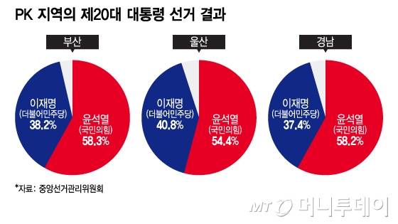 PK 지역의 제20대 대통령 선거 결과/그래픽=이지혜