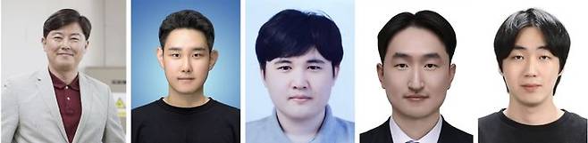 (왼쪽부터) 교신저자 김태성 교수, 제1저자 이진형 석박통합과정생, 김건형 석사과정생, 석현호 박사후연구원, 최현빈 석사과정생. (사진=성균관대 제공) *재판매 및 DB 금지