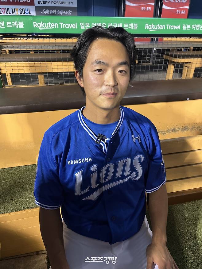 1일 잠실 LG전을 마치고 인터뷰하는 삼성 김태훈. 잠실 | 김하진 기자