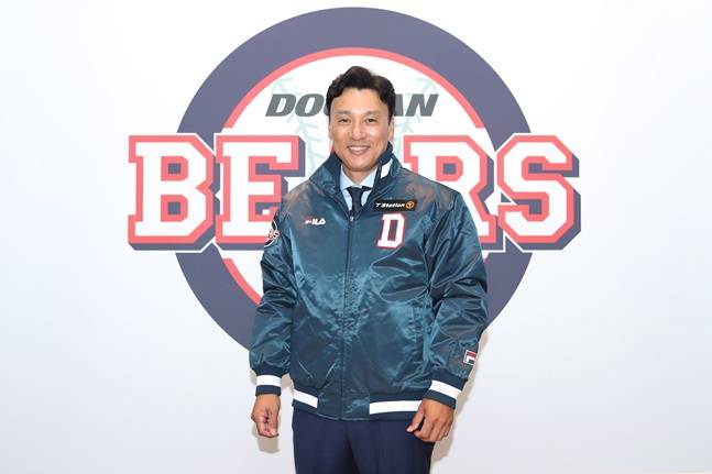 지난 2022년 10월 이승엽 감독이 두산 베어스의 제11대 사령탑으로 선임됐을 때 모습. /사진=두산 베어스 제공