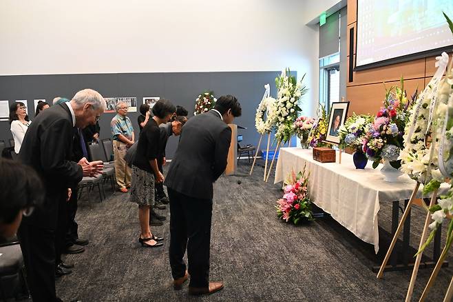 쑨원의 장손녀 쑨수이잉 여사의 추모식 [중산일보의 온라인판인 '중산플러스' 캡처. 재판매 및 DB금지]