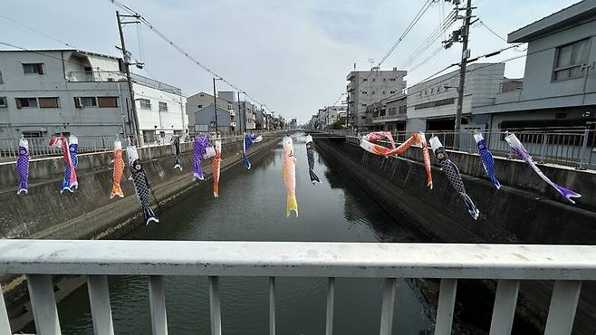 일본 오사카 이쿠노구 히라노강 모습.