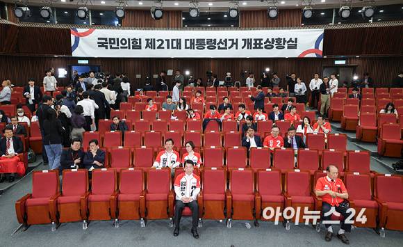 김용태 국민의힘 비상대책위원장 3일 서울 여의도 국회 도서관에 마련된 국민의힘 개표 상황실에서 제21대 대통령 선거 방송3사 출구조사 결과를 지켜보다 자리를 떠나고 있다. [사진=정소희 기자]