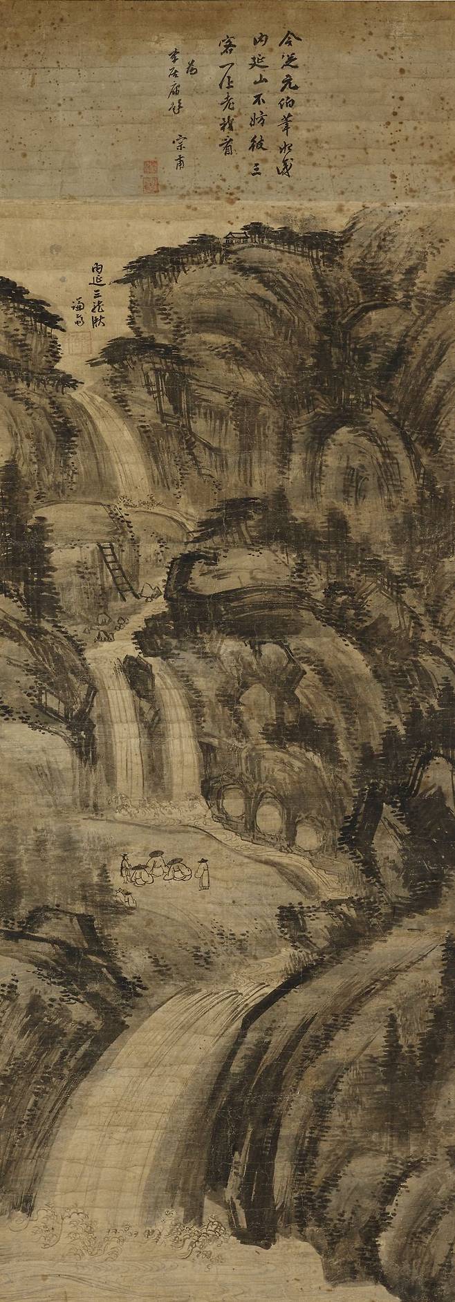 내연산삼용추 內延山三龍湫 Samyongchu Falls on Naeyeonsan Mountain 정선 조선, 18세기 전반 종이에 수묵 160.0 × 56.0 cm 개인소장 *재판매 및 DB 금지