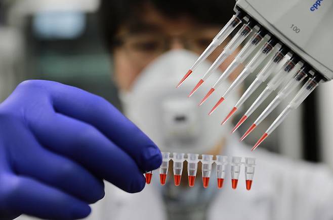 [광주=뉴시스] 치사율이 높고 사지 절단 등 심각한 후유증이 발생할 수 있는 '침습성 A군 연쇄상구균' 감염 사례가 전 세계적으로 증가하는 가운데, 우리나라에는 침습 A군 연쇄구균 감염 감시체계가 없어 환자 발생 및 사망 사례를 인지하기 어렵다는 지적이 제기됐다. 사진은 감염병 검사하는 광주보건환경연구원. (사진=광주보건환경연구원 제공). photo@newsis.com *재판매 및 DB 금지