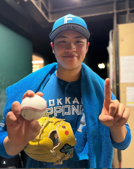 대만계 투수 구린 루이양. 홋카이도 니폰햄 화이터즈 SNS