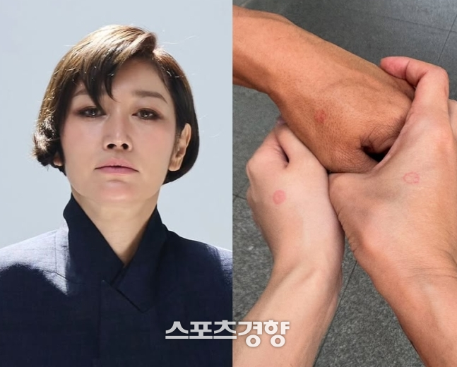 모델 출신 배우 변정수(왼쪽)와 그의 21대 대선 투표 인증 이미지. 사진 스포츠경향DB