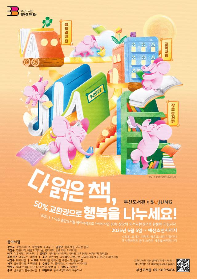 부산도서관의 ‘2025 행복한 책나눔’ 사업을 소개하는 포스터. 부산도서관 제공