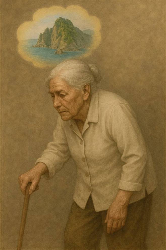 기억력과 기력이 떨어져 힘겹게 걸어가시는 노인 ⓒ