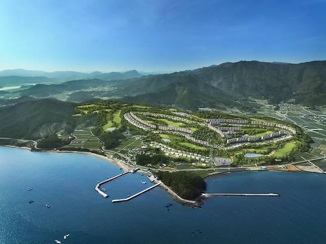 전남 보성군이 KTX 이음 시대를 맞아 남해안 해양관광 중심지로 본격적인 도약을 시작한다. 사진은 회천면 전일리 일원에 조성될 '보성 라온프라이빗 주거복합타운' 조감도. 보성군 제공