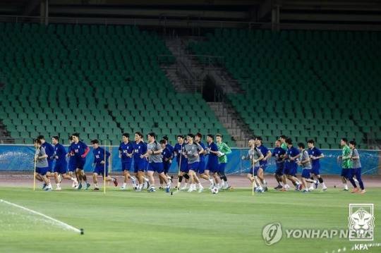 훈련하는 축구대표팀 / 사진=연합뉴스