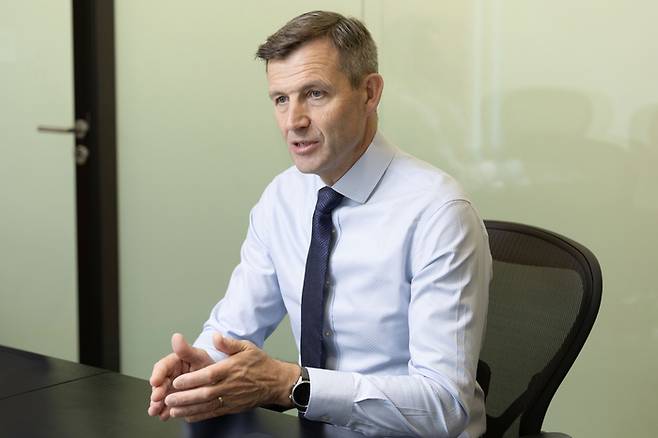 데이비드 닐(David Neal) IFM 인베스터스(IFM Investors) 최고경영자(CEO)가 지난달 14일 IFM인베스터스 한국 사무소에서 매일경제와 인터뷰하고 있다. <IFM 인베스터스>