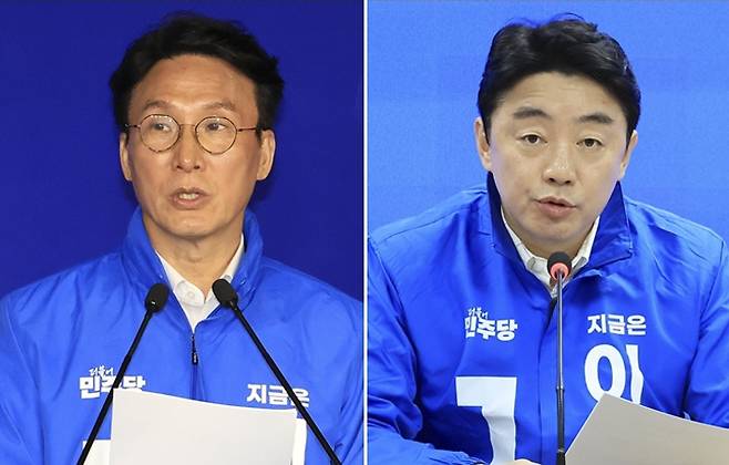 더불어민주당 김민석 최고위원(왼쪽), 강훈식 의원 [연합뉴스 자료사진]