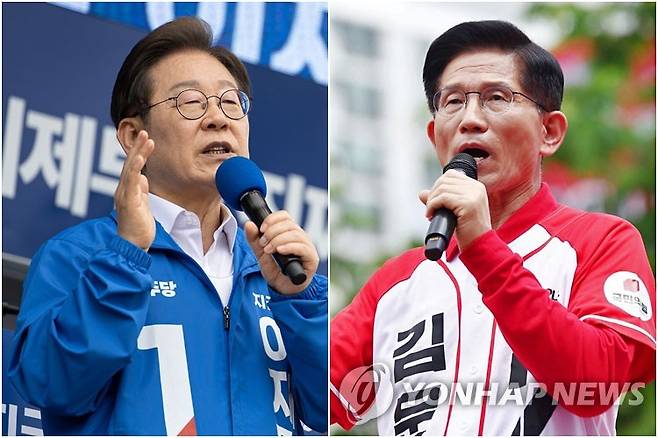 후보 시절 이재명 대통령(왼쪽)-김문수 대선 후보 [연합뉴스 자료사진]
