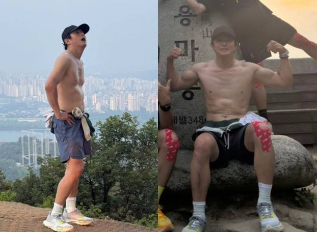 산에 올라 식스팩 복근을 자랑한 기안84. [사진=기안84 SNS]