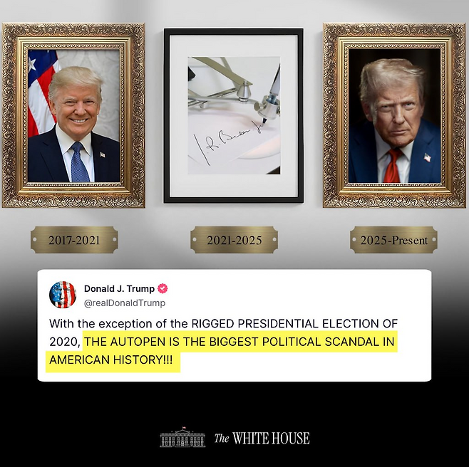 백악관 X계정 갈무리.