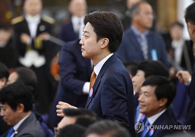 취임선서식 참석한 이준석 의원/사진=연합뉴스