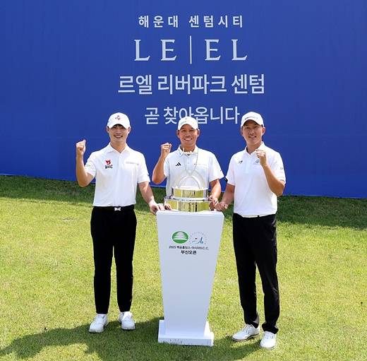 2025년 한국프로골프(KPGA) 투어 백송홀딩스-아시아드CC 부산오픈에 출전하는 배용준, 문도엽, 김백준 프로. 사진제공=KPGA