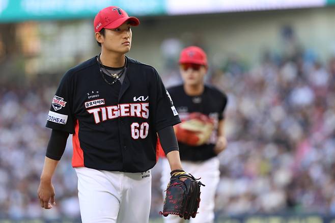 KIA 타이거즈 선발 투수 김도현이 5일 잠실 두산전에서 7이닝 1실점 쾌투를 선보였다. 사진=KIA 타이거즈