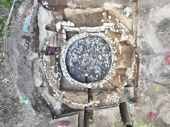 익산 미륵산성에서 발굴된 석축 저수조 전경 [사진=익산시 ]