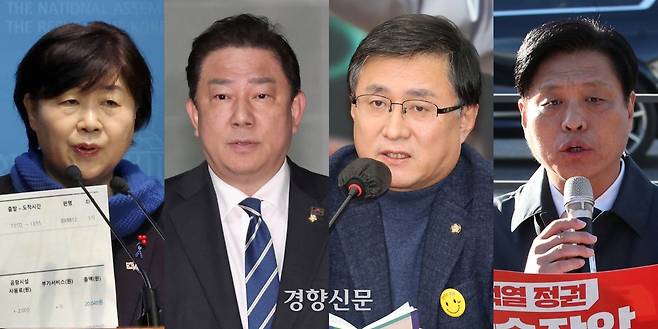더불어민주당이 오는 13일 선출하는 신임 원내대표로 거론되는 서영교·김병기·김성환·조승래 의원(왼쪽부터). 박민규 선임기자·성동훈 기자·연합뉴스