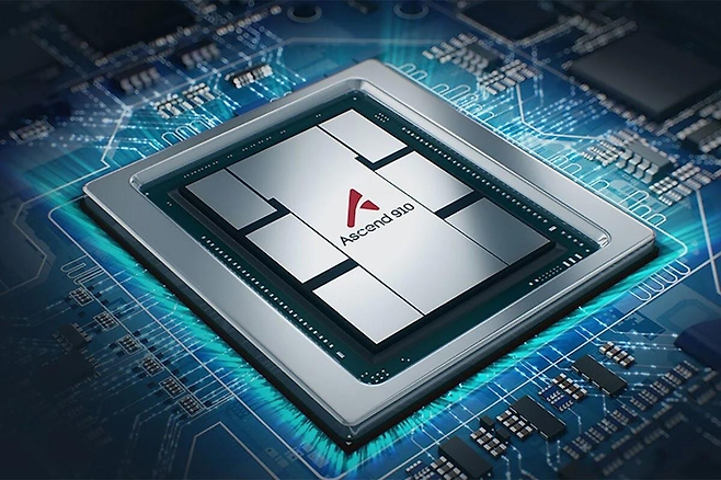 Huawei Ascend 910 chip. (Yonhap)