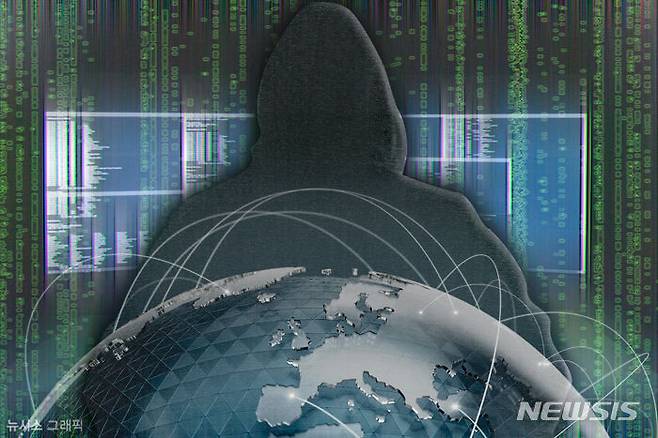 [서울=뉴시스] 글로벌 글로벌 해킹 해커 개인정보 데이터 유출 랜섬웨어 삽화
