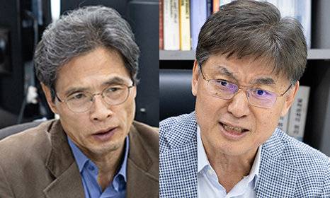 신종호 건국대 사회환경공학부 교수(좌).&nbsp;정상섬 연세대 건설환경공학과 교수(우).&nbsp;홍중식 기자