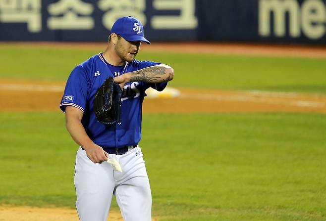 삼성 시절 벤 라이블리. 삼성 라이온즈 제공