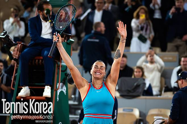 승리 후 기뻐하는 사발렌카 (사진/게티이미지코리아)