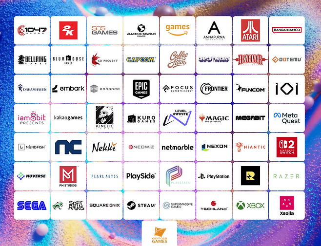 오는 7일부터 9일까지(한국시간) 미국 로스앤젤레스에서 열리는 게임쇼 '서머 게임 페스트 2025' 참가 파트너사 목록. 서머 게임 페스트 2025 공식 홈페이지 캡처.