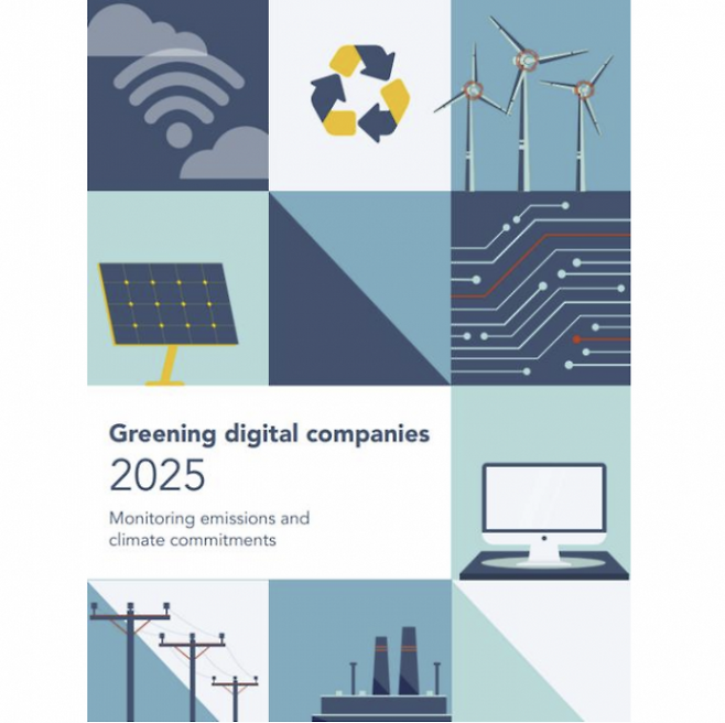 ITU-WBA 친환경 디지털 기업 보고서 2025 표지.
