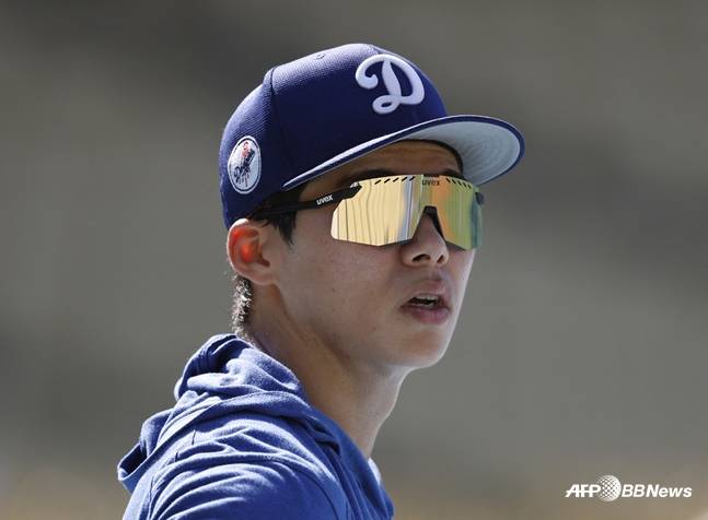 훈련을 하고 있는 김혜성. /AFPBBNews=뉴스1