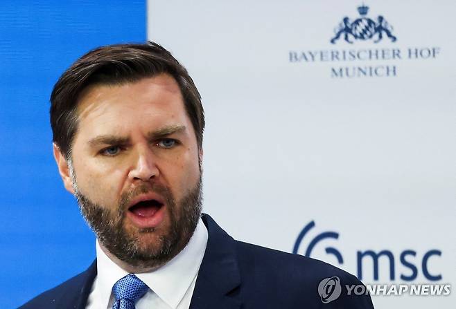 연설하는 JD 밴스 미국 부통령 [로이터 연합뉴스 자료사진. 재판매 및 DB 금지]