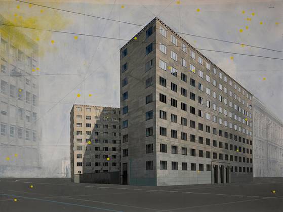 파올로 벤투라의 사진+회화 ‘밀라노 4 08’. [사진 고은사진미술관]