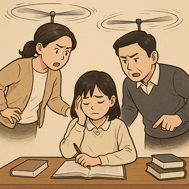 인공지능 ‘챗GPT’에 “헬리콥터 부모를 형상화한 그림”을 요청해 생성한 이미지.