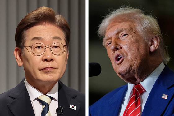 From left, Korean President Lee Jae-myung, U.S. President Donald Trump [JOONGANG ILBO]