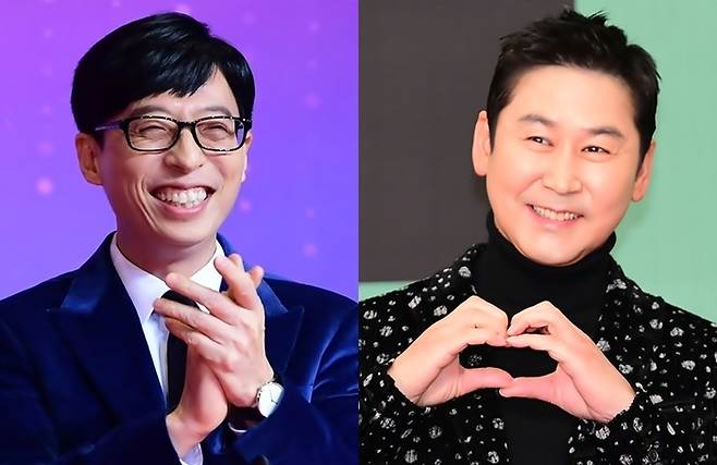 유재석(왼쪽)과 신동엽 [사진출처=매일경제 스타투데이]
