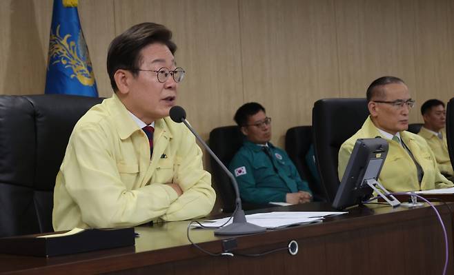 [서울=뉴시스] 고범준 기자 = 이재명 대통령이 5일 서울 용산구 대통령실 청사에서 열린 안전치안점검회의에서 발언하고 있다. (대통령실통신사진기자단) 2025.06.05. bjko@newsis.com /사진=