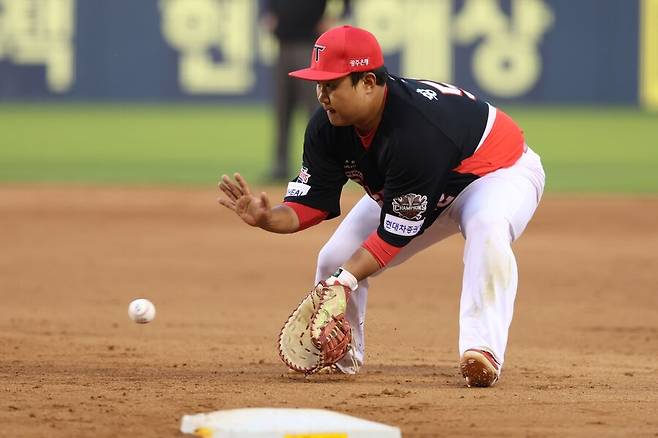 ▲ 이범호 감독이 7일 경기의 키플레이어 중 하나로 뽑은 황대인 ⓒKIA타이거즈