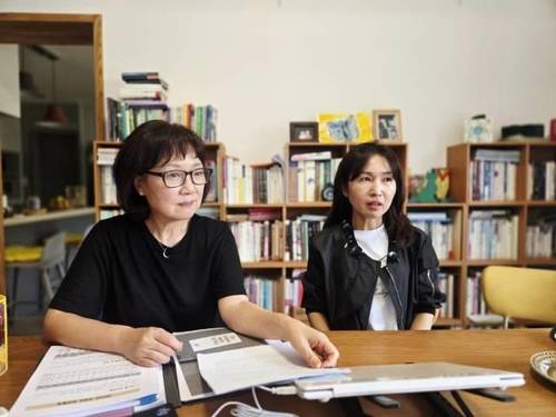 연합뉴스와 인터뷰 중인 권희정 소장(왼쪽)과 배진시 대표(오른쪽) [윤근영 기자 촬영]