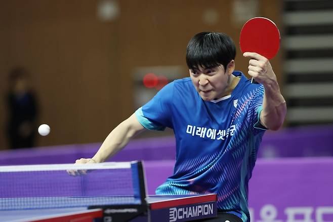 미래에셋증권 박강현의 프로탁구리그 경기 장면 [한국프로탁구연맹 제공. 재판매 및 DB 금지]
