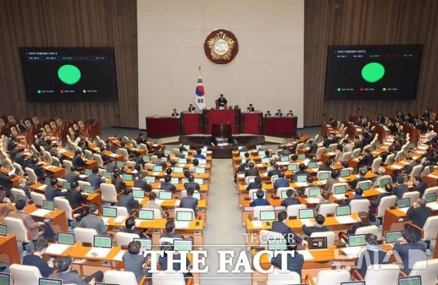 개정된 법안이 국회 본회의를 통과해 국무회의를 통해 공포되면 공직선거법 위반 혐의는 '면소' 판결을 받게 되고, 이외에 4개의 재판도 재임 중에는 진행할 수 없게 될 것으로 보인다./뉴시스