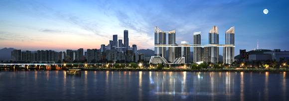 용산정비창 전면1구역 야경 조감도. [사진=HDC현대산업개발]