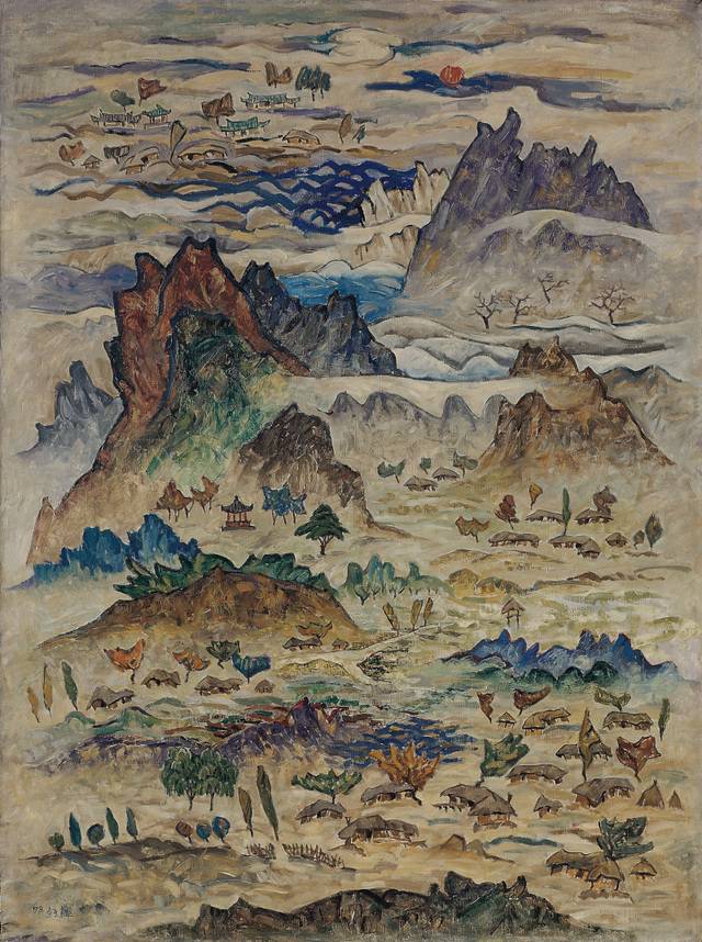 김종휘 작, ‘향리’(1978, 캔버스에 유화물감, 130.3x97㎝). 가회60 제공