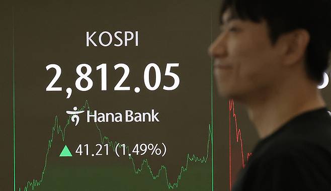 지난 5일 서울 중구 하나은행 딜링룸 현황판에 코스피 등이 표시되고 있다. [사진 = 연합뉴스]