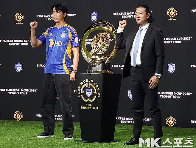 김영권(사진 왼쪽), 김판곤 감독. 사진=이근승 기자