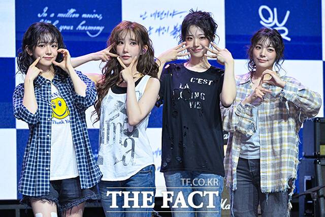 그룹 QWER(큐더블유이알)이 이번 앨범을 통해 'Q팝'이라는 장르를 만들고 싶다고 밝혔다. 나아가 '믿듣Q'라고 불리고 싶다는 바람도 전했다. /서예원 기자